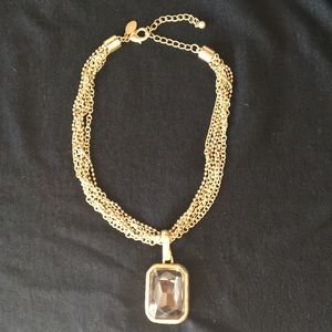 Chico’s Amber Stone Gold Necklace